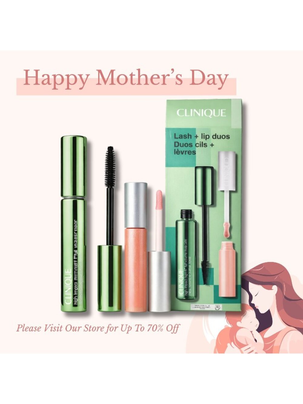 Clinique High Impact High-fi 2 Pcs Gift Set For Women Mascara+lip Duos